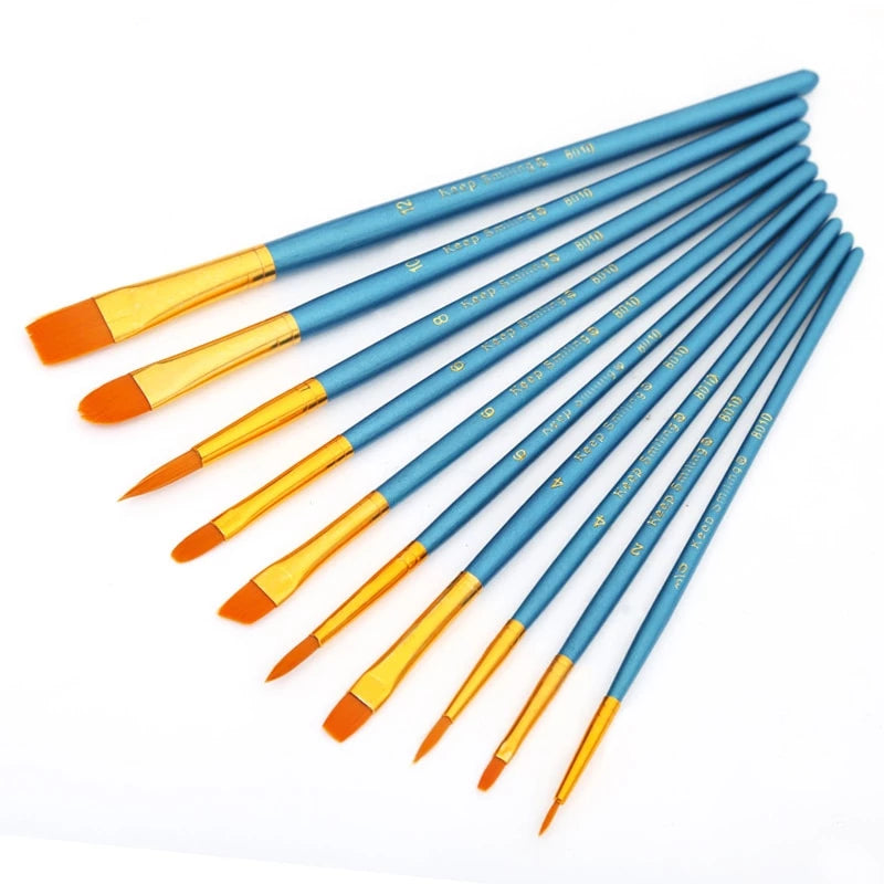 Watercolor Gouache Paint Brushes Different Shape